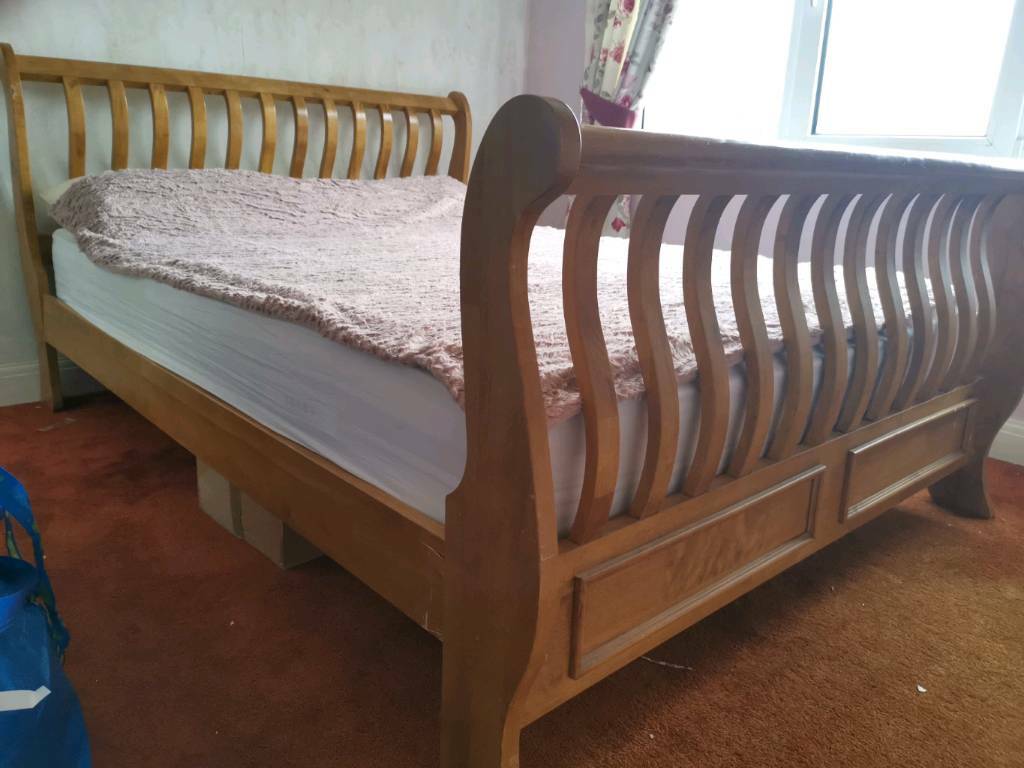 Beautiful king size solid wood sleigh bed in Somercotes, Derbyshire Gumtree