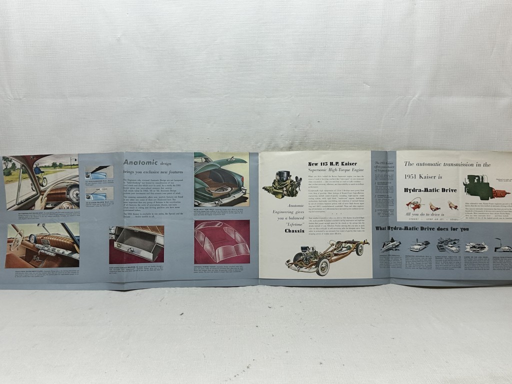 1951 Kaiser ORIGINAL Fold-Out Sales Brochure - DeLuxe and Special, Traveler