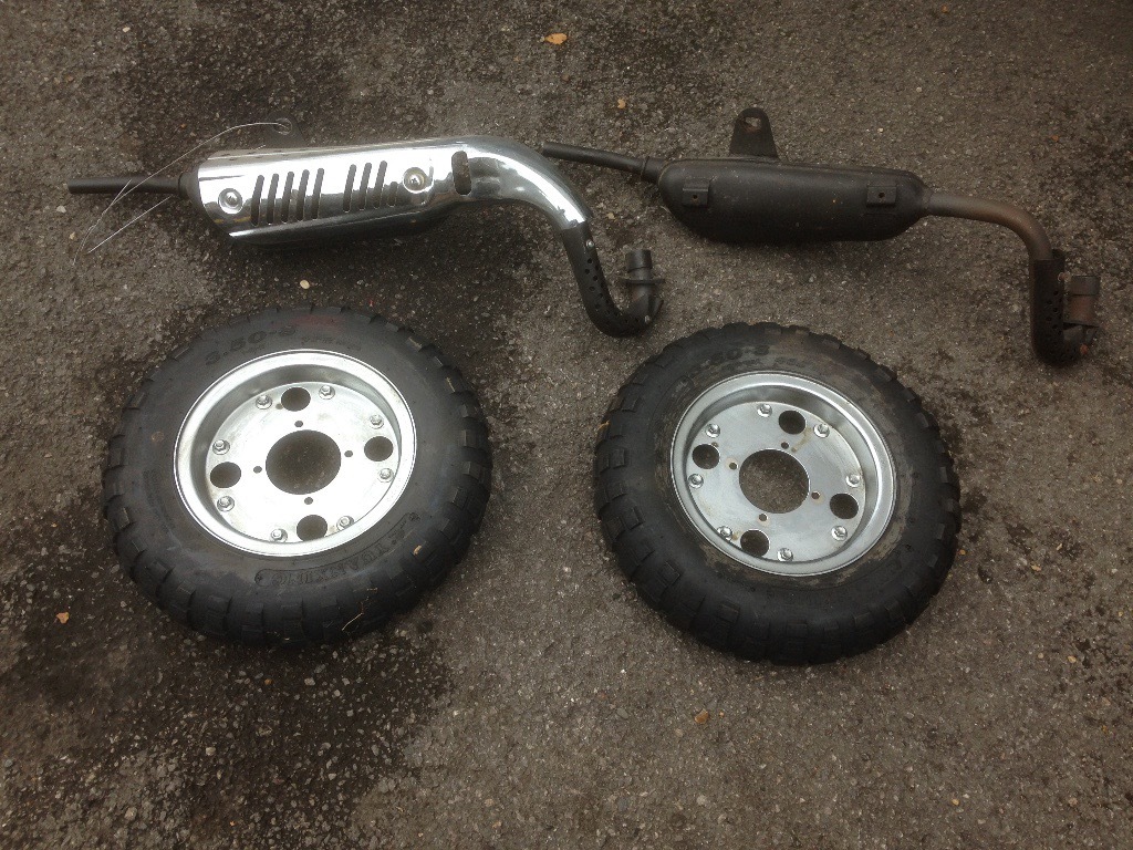 Monkey bike parts/ wheels/ exhausts Came from Hongdu 110 REDUCED TO GO
