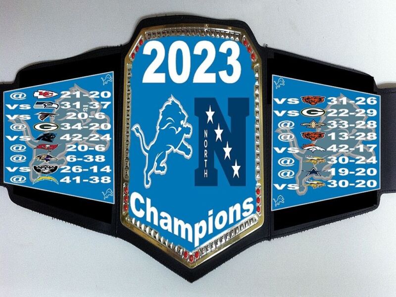 2023 Detroit Lions NFC North Division Champions Championship Belt