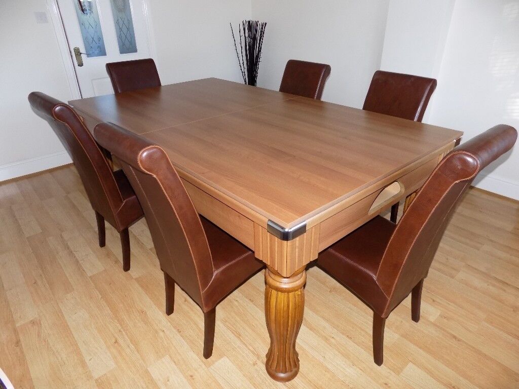 Pool/Snooker 7ft slate bed Dining room table with chairs. | in Swindon