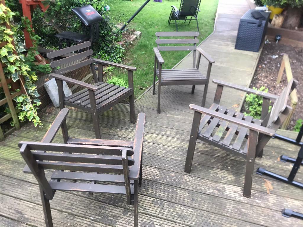 Ikea 4x wooden garden chairs | in Norwich, Norfolk | Gumtree