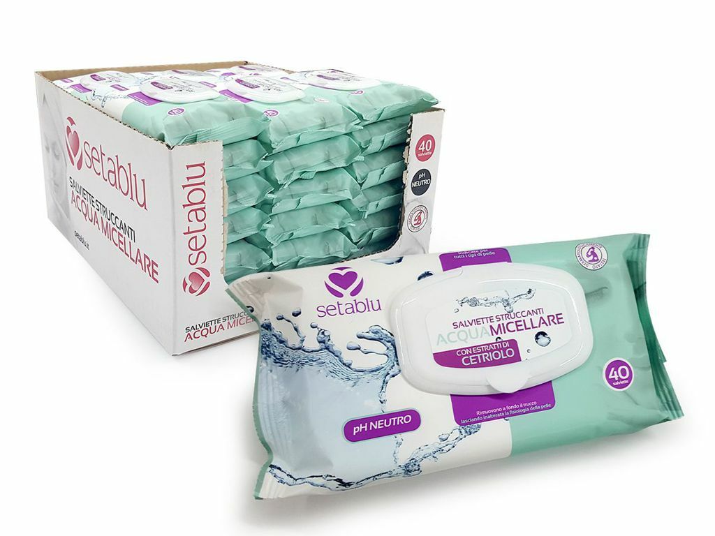 Set 24 Confezioni 40 Salviette Salviettine Struccanti Acqua Micellare dfh