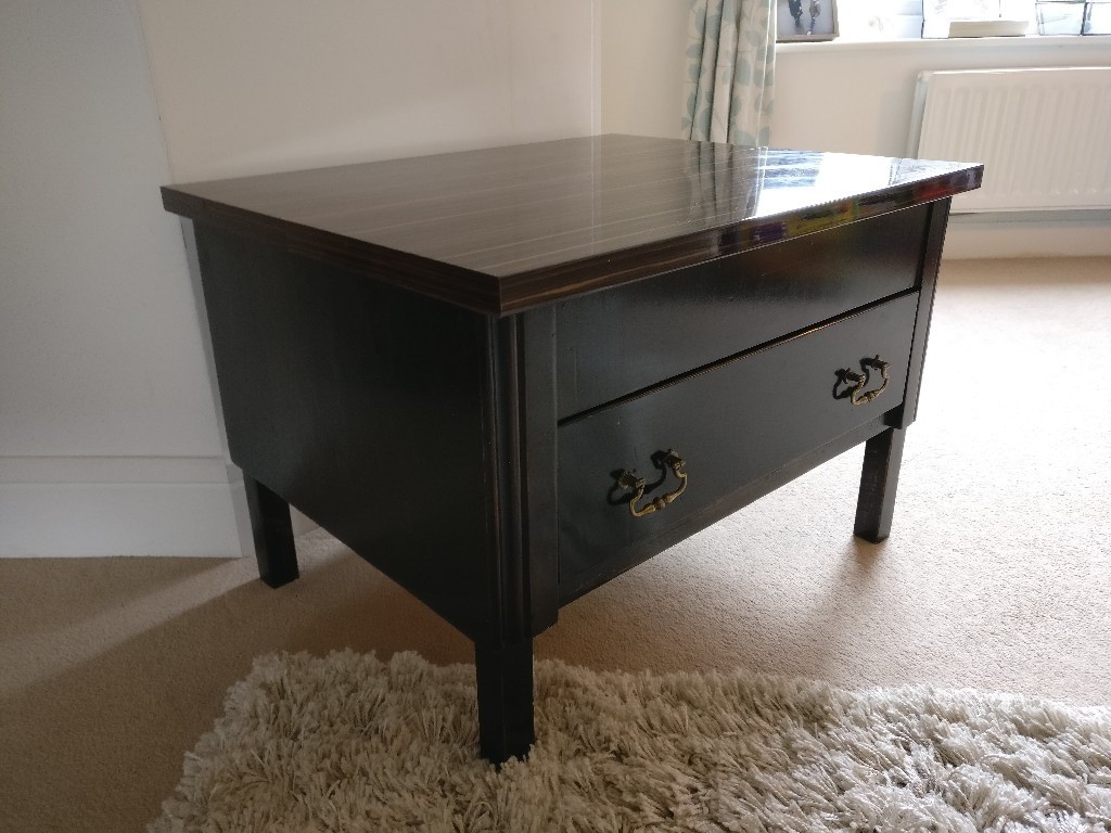 Dark wood custom-made side table with drawer | in Durham, County Durham