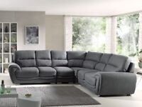 Mendoza Grey Faux Leather Corner Sofa BRAND NEW