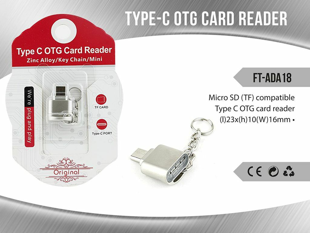 Lettore Memory Card Reader Schede Di Memoria OTG Type-C Tipo C ft-ada18 mar