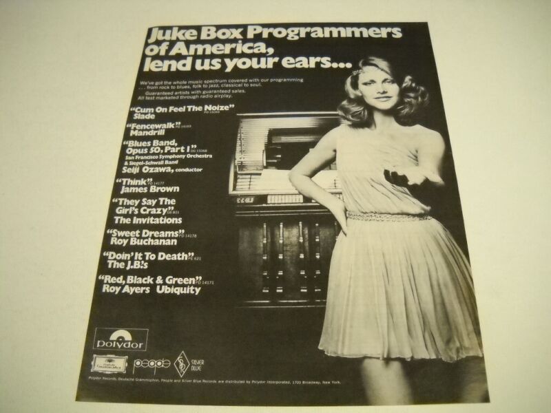 SLADE Mandrill THE INVITATIONS Roy Buchanan ROY AYERS more 1973 Promo Poster Ad