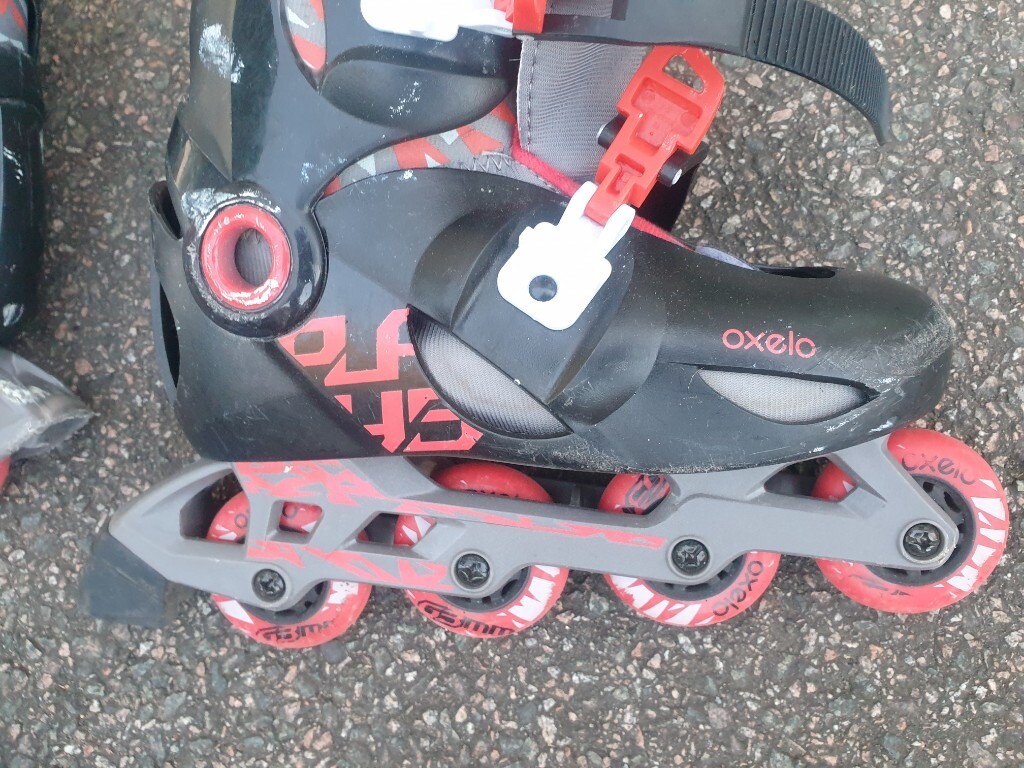 Oxelo Size Uk 2 5 5 Euro 33 36 Adult Freeride Hardboot Inline Skates Mf500 White Red In Camberwell London Gumtree