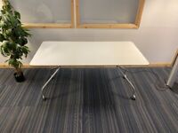 Orangebox Large White Mobile Meeting Office Boardroom Conference Table