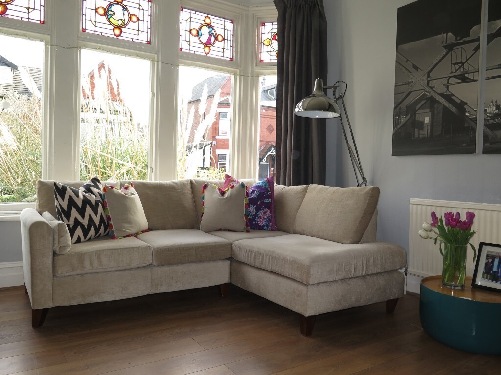 Chenille NEXT Small Left Hand Corner Sofa in Birkenhead, Merseyside