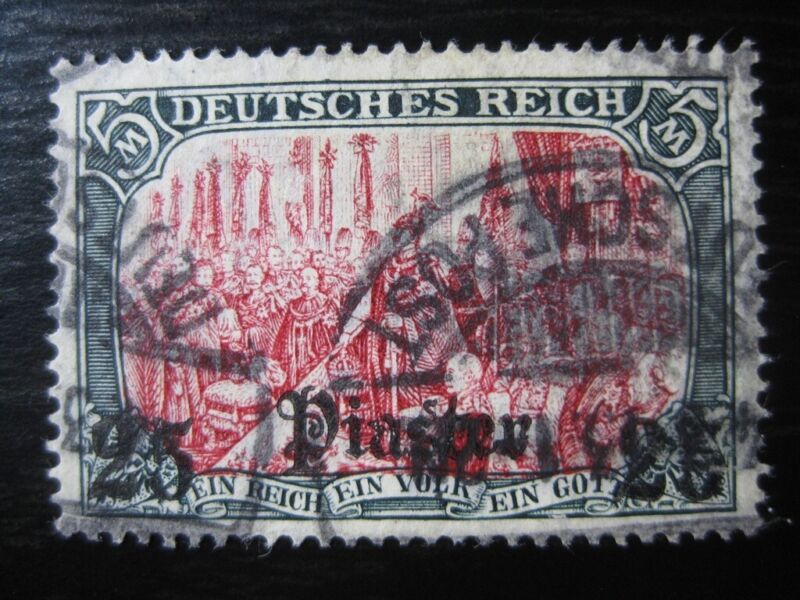 TURKEY GERMAN OFFICES COLONY Mi. #47 scarce used stamp! CV $120.00