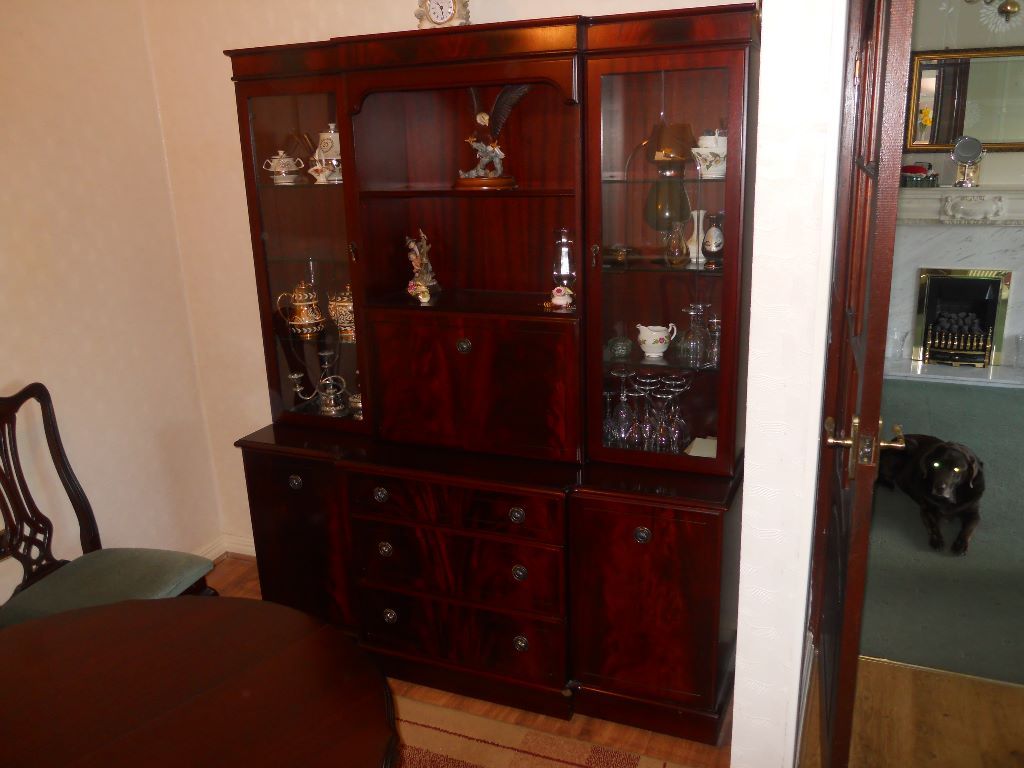 Mahogany Solid Wood Dining Living Room Display Cabinet In