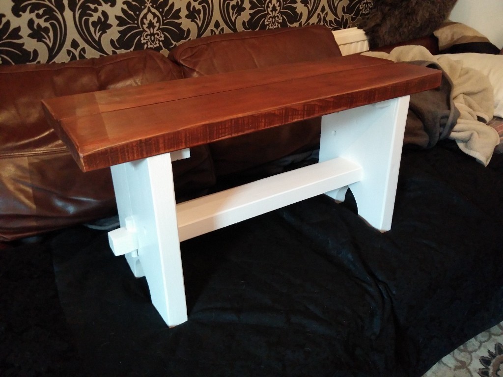 3ft Handmade Pegged Through Mortise And Tenon Bench In