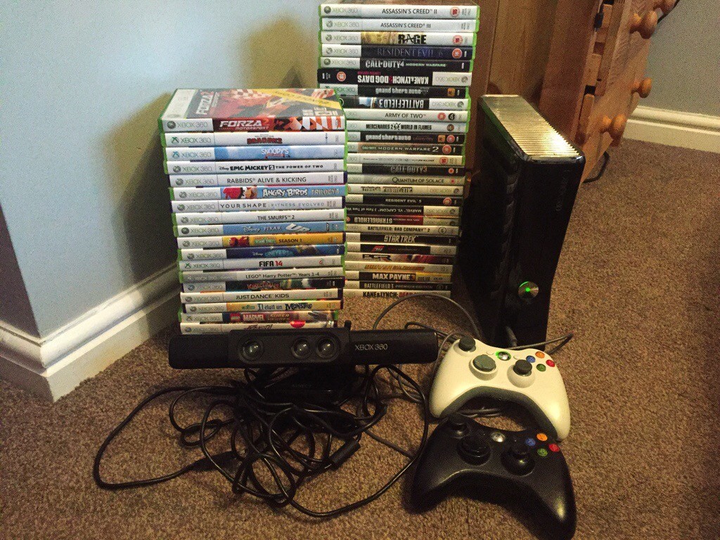 Xbox 360 250gb 48 games (21 kids games) in Bradford, West Yorkshire