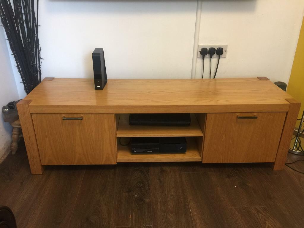 Oak TV Unit / Low Sideboard Cabinet | in Newcastle-under ...