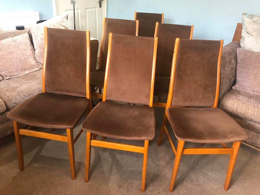 6 Danish Farstup Teak Dining Room Chairs Excellent condition R58 in