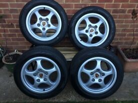image for Set of four Cup alloys and tyres for Porsche 968