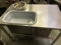 Breading Table with 2 Stainless Steel Containers