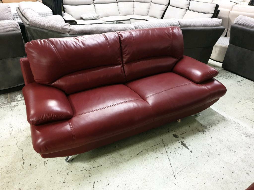 harveys red leather sofa