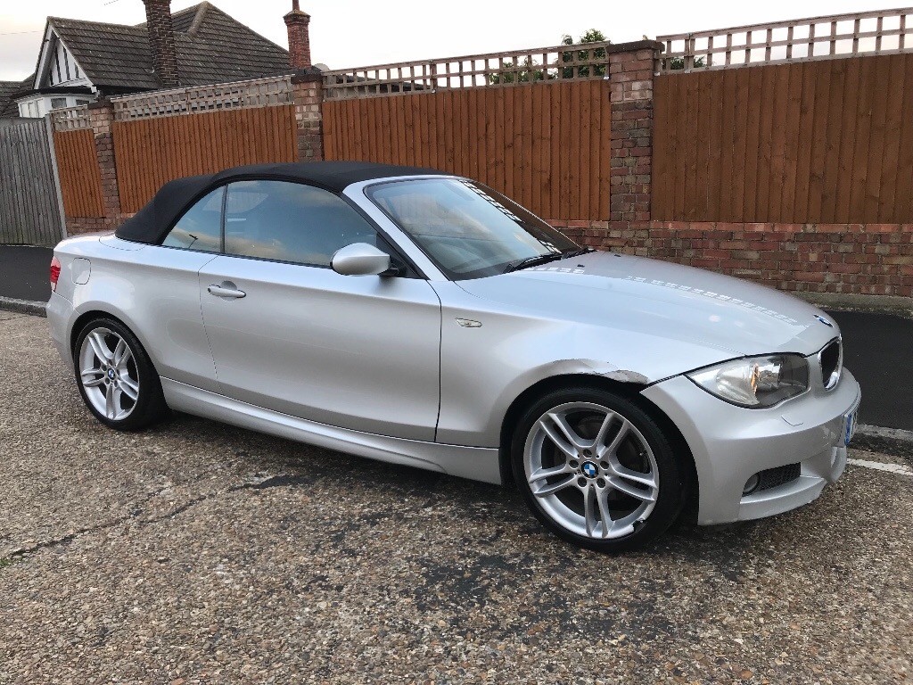2008 BMW 1 SERIES 125i M SPORT CONVERTIBLE AUTO 3.0 E88 FSH 215 BHP GOOD  SPEC LIGHT DAMAGE NO PX