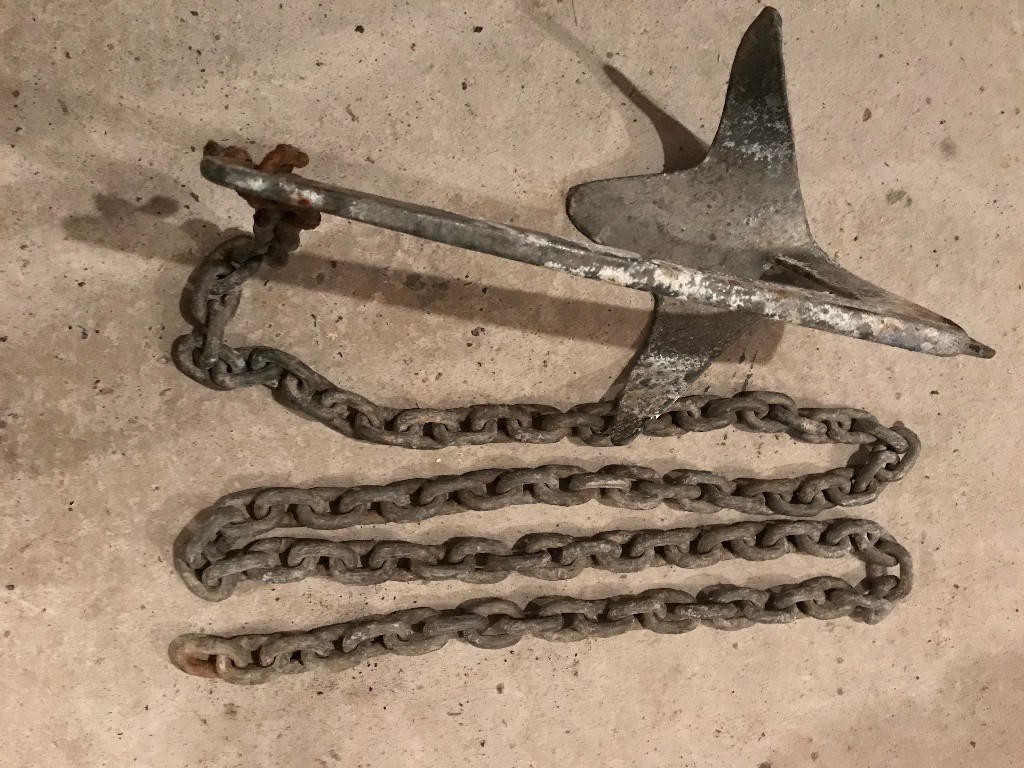 BRUCE TYPE ANCHOR 5kg WITH 2.5m GALVANISED CHAIN BOAT RIB SAILING