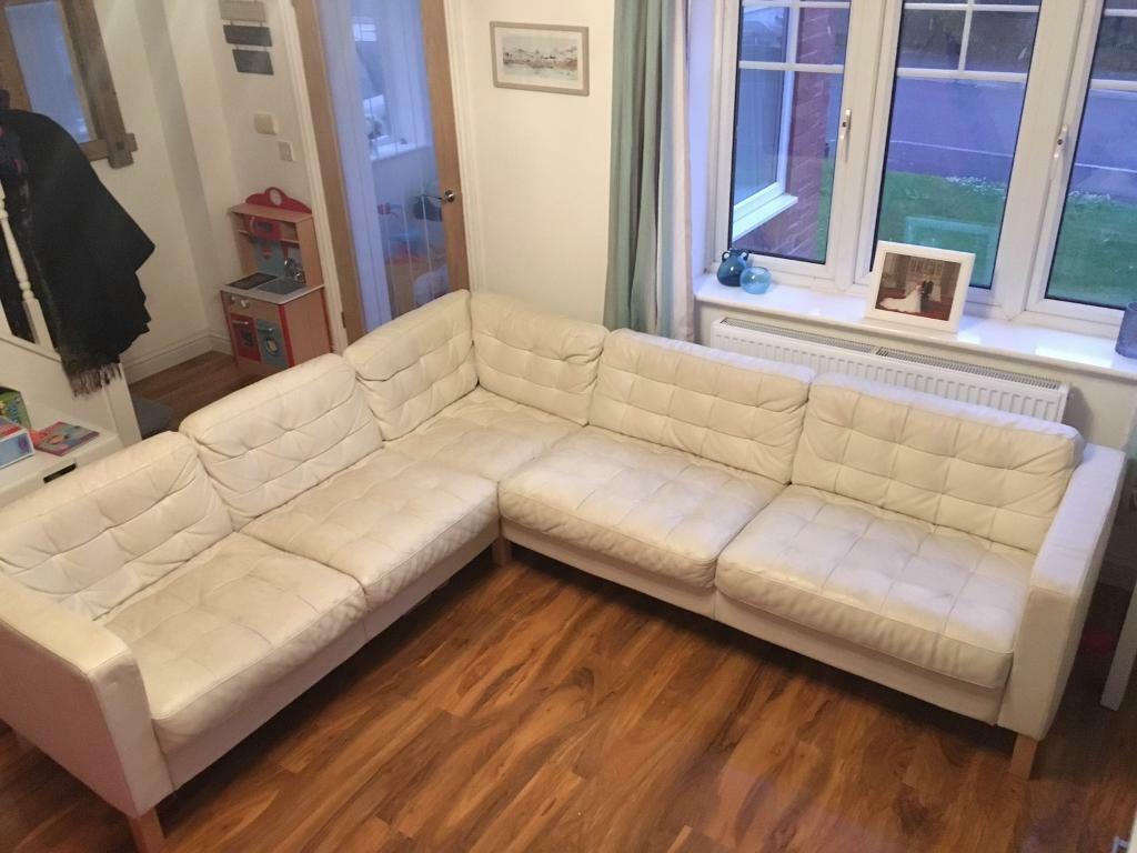 SOLD Ikea Cream Leather Corner Sofa in Seaham, County Durham Gumtree