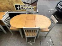 oak and grey wood extendable dining/room table and 4 chairs £125