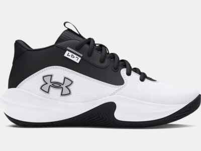 Youth Kids Under Armour Lockdown 7 Basketball Shoes Black White
