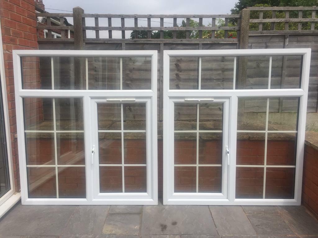 Details about UPVC DOUBLE GLAZED WINDOWS X 2 SIMILAR 127.5cm WIDE 143cm