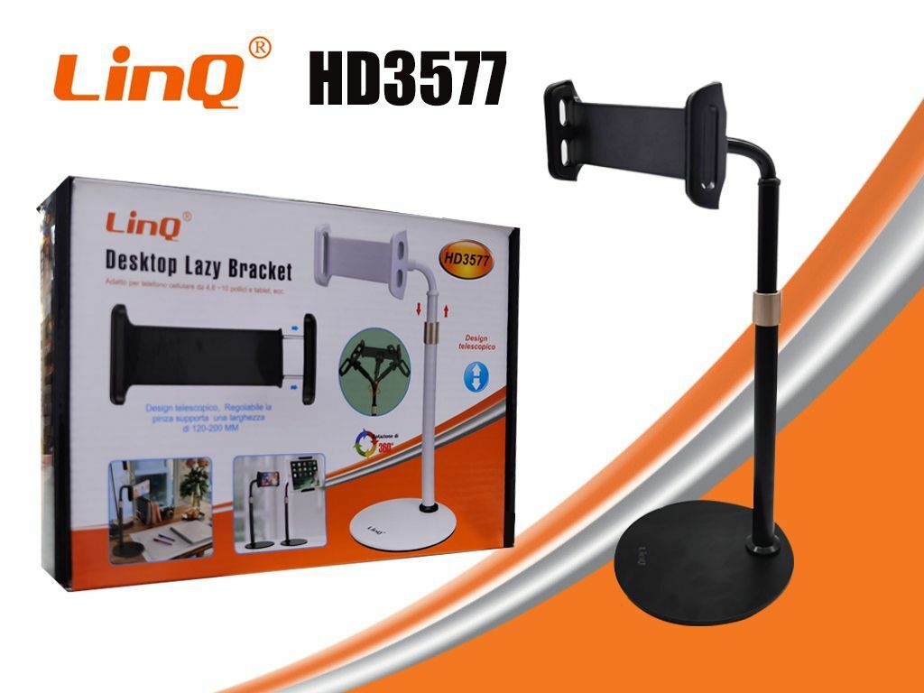 Supporto Staffa Da Scrivania Tavolo 360° Per Tablet e Smartphone Hd3577 linq