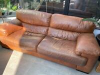 Lee longlands tan leather sofa. 4 seater