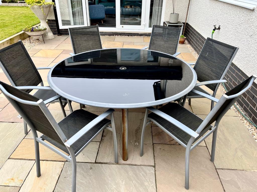 Large Aluminium Outdoor Dining Table & Chairs | in East Kilbride