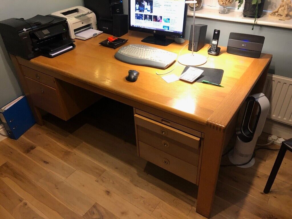 Large Wooden Office Study Desk 39 Wide 72 Long 29 High 5