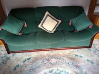 3 Seater Sofa and 2 Swivel Chairs with Footstool