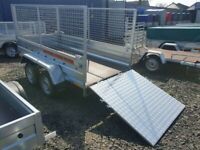 BRAND NEW 8.7x4.2 TWIN AXLE BORO TRAILER WITH 80CM MESH AND A RAMP 750KG