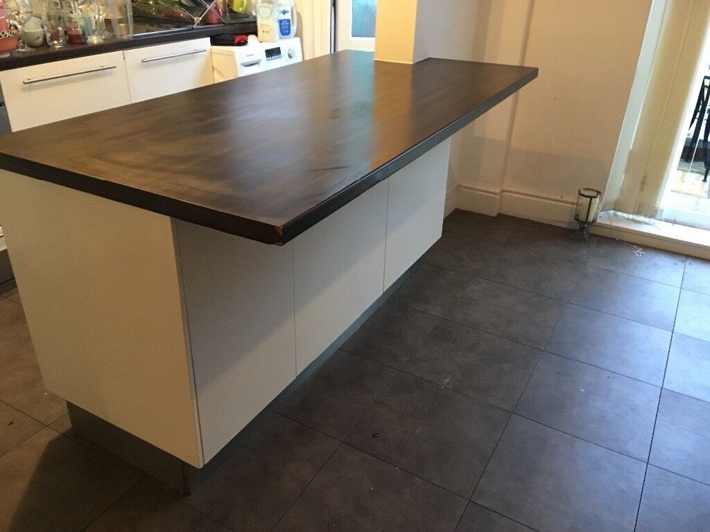 Ikea Kitchen Island Breakfast Bar White Gloss In Urmston