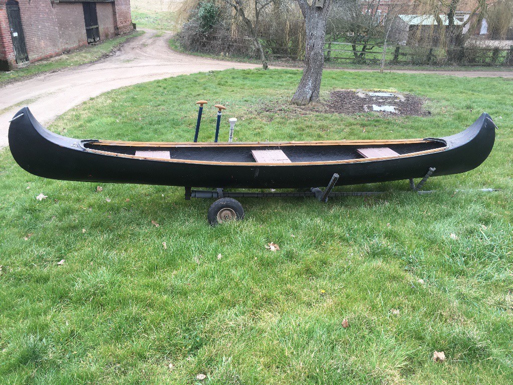 Canadian Canoe: Three Man with Trailer and Paddles | in ...