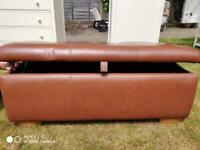 Real leather ottoman 