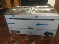 Boxed New Parry BMF1//1G Natural or Propane Gas Wet Heat Bain Marie with Pans