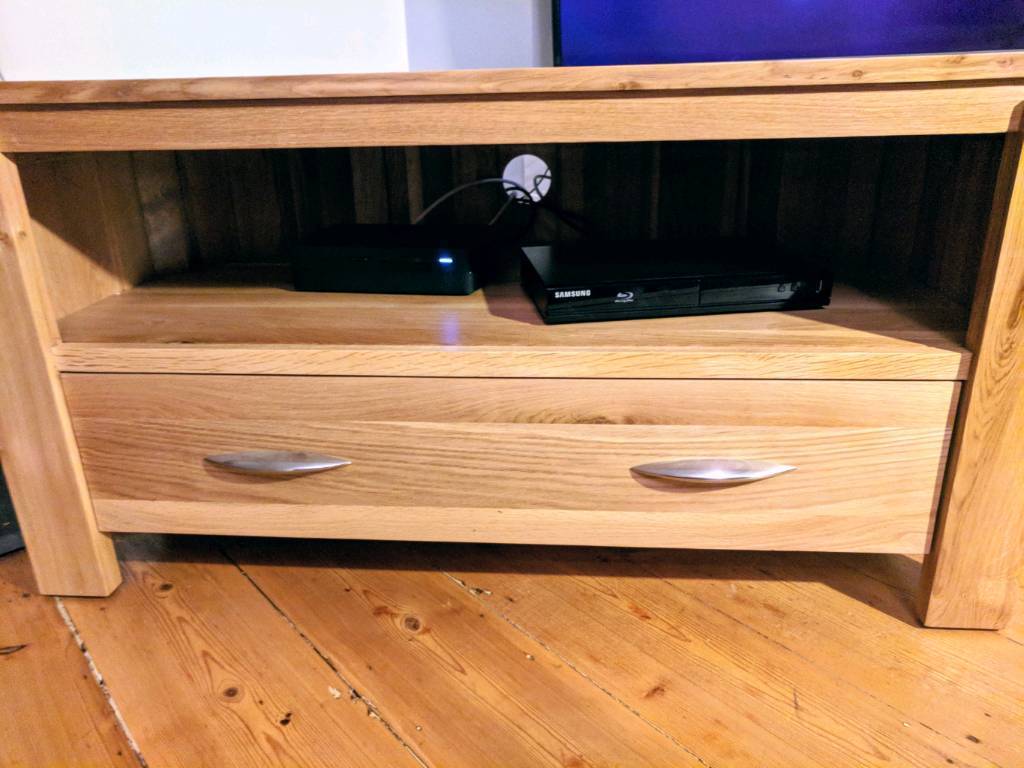 Solid Oak Furniture Land Corner TV Half Price in Exeter