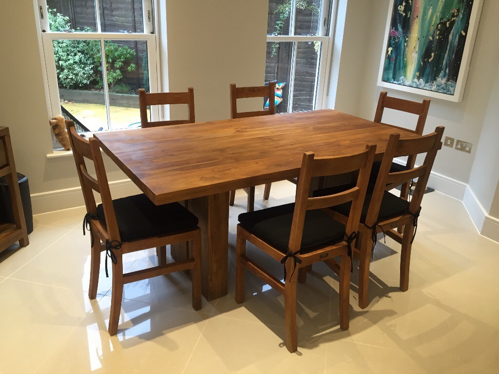 RAFT Almost New Reclaimed Teak Dining Room Table 6 Chairs RAFT Almost New Reclaimed Teak Dining Room Table 6 Chairs