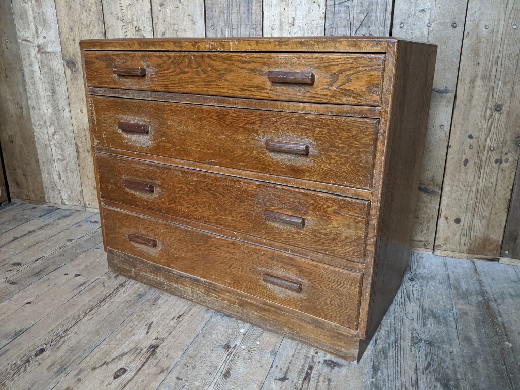 1940s Type Plan Chest Like Oak Drawers Industrial Art Loft Chest Of