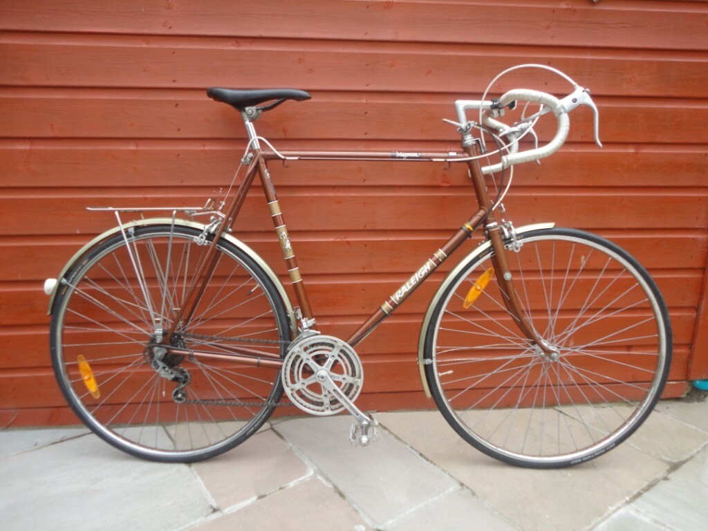 riding a vintage road bike