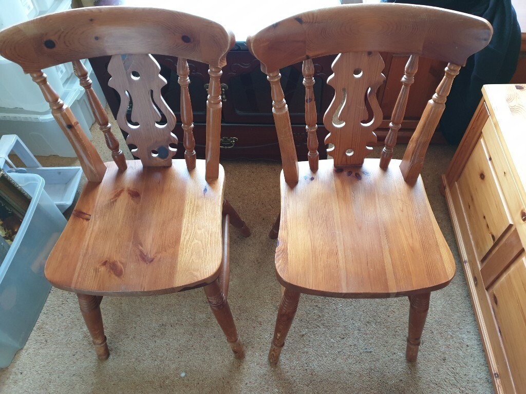 2 X Farmhouse Solid Wood Kitchen Chairs in Bangor, County Down Gumtree
