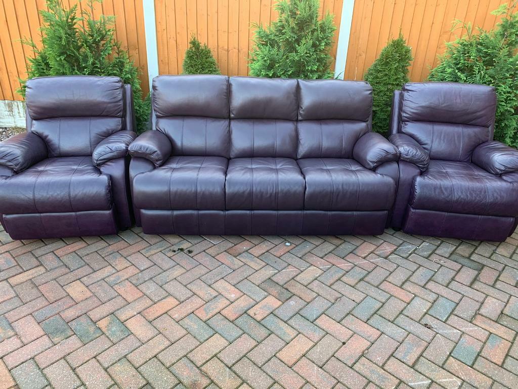 DFS leather suite, three seater sofa, settee,couch,chairs (free local