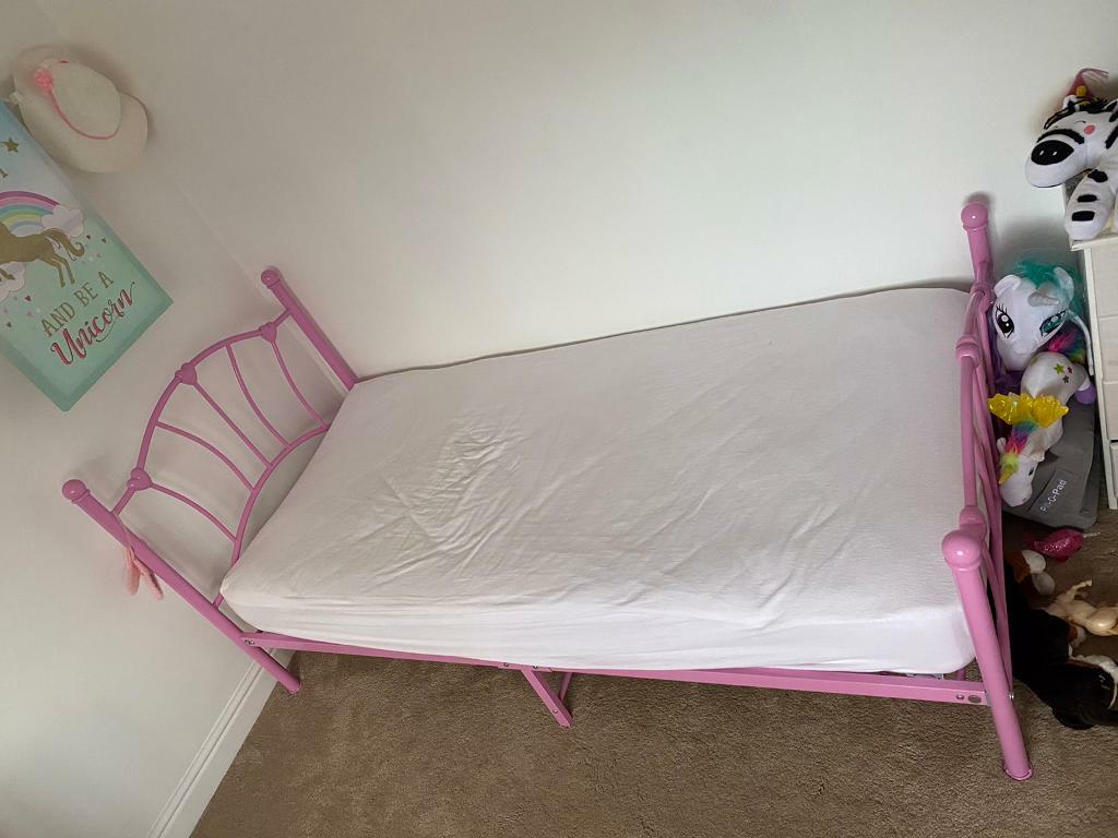 Pink single bed and mattress in Dawlish, Devon Gumtree