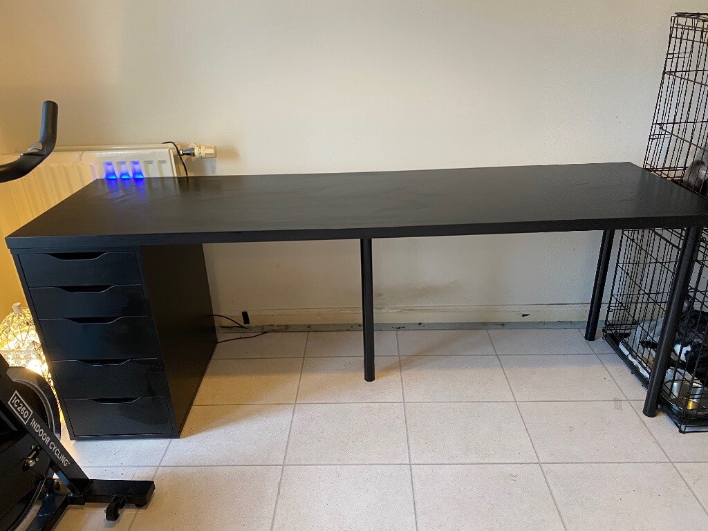 Black Ikea desk with desk in Maryhill, Glasgow Gumtree