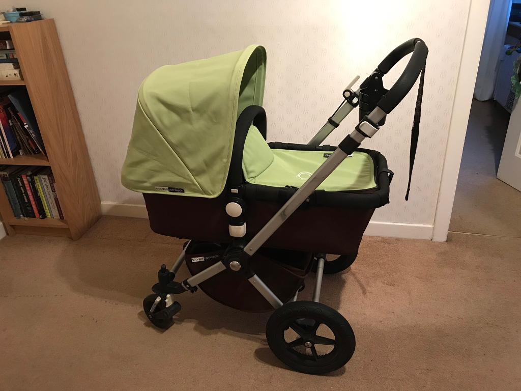 Bugaboo cameleon pram/buggy lime green and brown limited edition