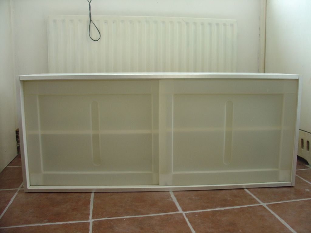 IKEA White Kitchen Wall Mounted Cupboard, with plastic sliding doors