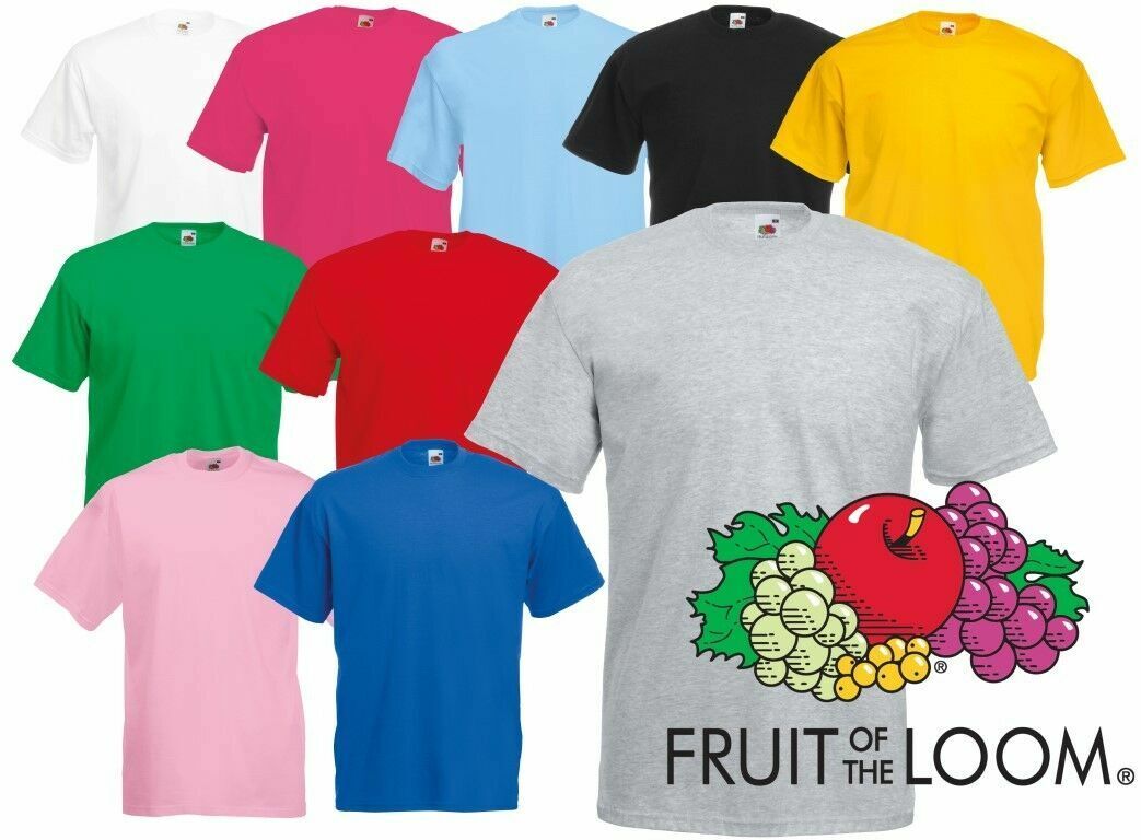 Plain T-Shirt Blank Tee Men's Women's Fruit of the Loom 100% Cott...